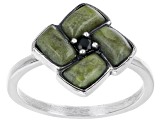 Connemara Marble With Black Spinel Sterling Silver Ring
