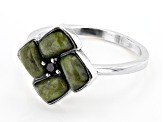 Connemara Marble With Black Spinel Sterling Silver Ring