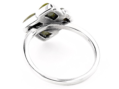 Connemara Marble With Black Spinel Sterling Silver Ring