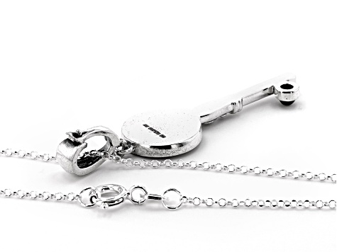 Green 3mm Connemara Marble St. Peregrine Sterling Silver Key Enhancer With 24" Chain