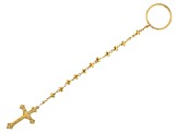 Gold-Tone Cross Rosary Key-Chain