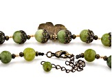 Connemara Marble With Green Crystal Antiqued-Tone Necklace
