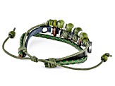 Green Connemara Marble Leather & Silver Tone Lucky Penny Bracelet