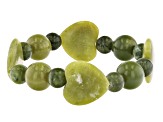 Green Connemara Marble Sterling Silver Set of Two Bracelets