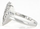 Silver Tone Heart Shaped Tree Of Life Ring.