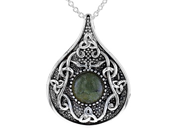 Picture of Green Connemara Marble Marble Silver Tone Pendant