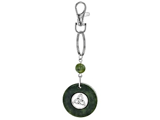 Green Connemara Marble Silver Tone Key Chain