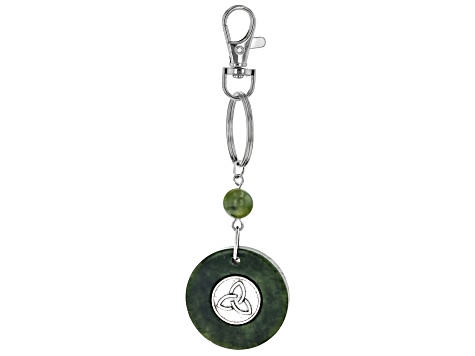 Green Connemara Marble Silver Tone Key Chain