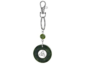 Green Connemara Marble Silver Tone Key Chain