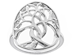Silver Tone Tree Of Life Ring