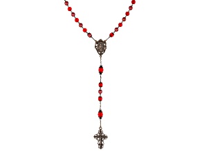 Red Crystal Antique Tone Rosary