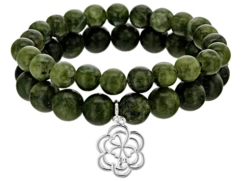 Green Celtic Clover Bracelet Cz Stones 18k Rose or Yellow 