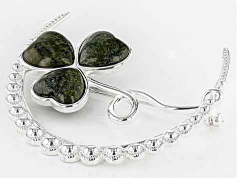 CONNEMARA MARBLE ブローチ Vintage shamrock connemara marble - Gem