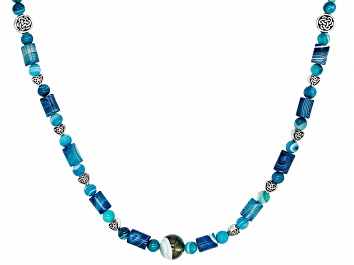 Picture of Blue Agate Stainless Steel Necklace