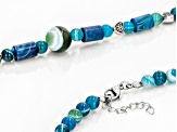 Blue Agate Stainless Steel Necklace