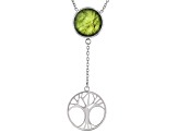 Green Connemara Marble Stainless Steel Tree Of Life Necklace