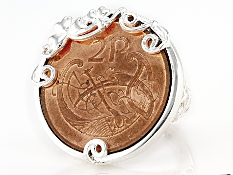 Sterling Silver 2P Coin Ring