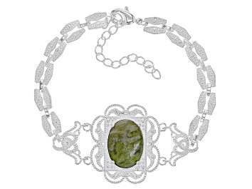 Picture of Connemara Marble & Cubic Zirconia Silver Tone Castletown Bracelet