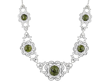 Picture of Connemara Marble & Cubic Zirconia Silver Tone Castletown Necklace