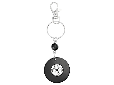 Kilkenny Marble Silver tone Shamrock Key Chain