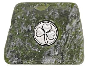 Connemara Marble Clover Silver-Tone Over Brass Stone Paperweight