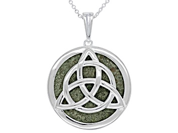 Picture of Connemara Marble Silver Tone Trinity Knot Reversible Pendant With Chain