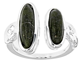 Connemara Marble Silver Tone Celtic Torc Ring