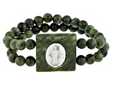 Connemara Marble Silver Tone St. Patrick Bracelet