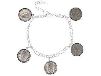 Picture of Thrupenny Bit Coin Silver Tone  Charm Bracelet