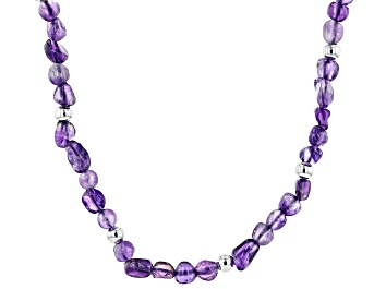 Picture of Amethyst Chip Silver Tone Necklace