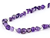 Amethyst Chip Silver Tone Necklace