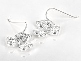 Silver Tone Shamrock Earrings