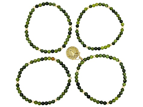 Connemara Marble Set of 4 Gold Tone Bracelets