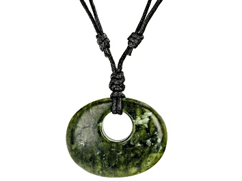 Picture of 60x45mm Connemara Marble Faux Leather Necklace