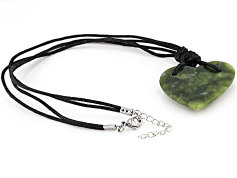 Connemara Marble Silver Tone Heart 18" Necklace 40x40mm