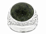 Connemara Marble Silver Tone Shamrock Ring