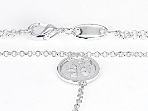 Connemara Marble & Marcasite Silver Tone Fairy Tree Layered Necklace