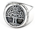 Stainless Steel Tree of Life Center Design Ring