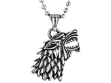 Stainless Steel Wolf Pendant with Ball Chain