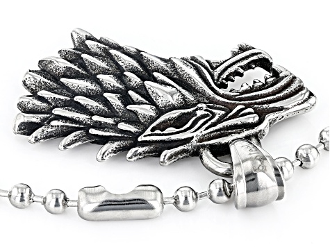 Stainless Steel Wolf Pendant with Ball Chain