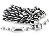 Stainless Steel Wolf Pendant with Ball Chain