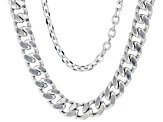 Stainless Steel Set Of 2 Chain Necklaces