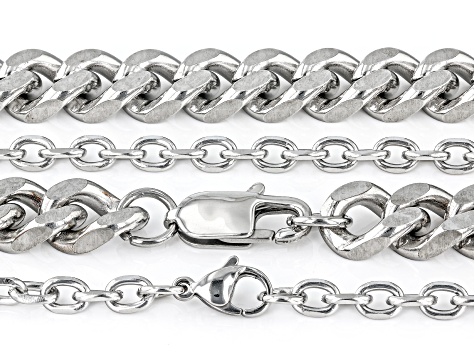 Stainless Steel Set Of 2 Chain Necklaces