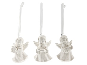 Set of 3 Angel Ceramic Figurines