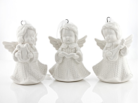 Set of 3 Angel Ceramic Figurines