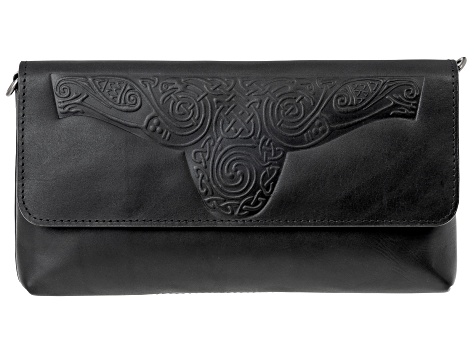 Black Leather Celtic Clutch