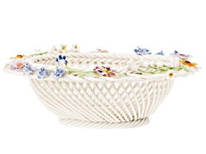 Belleek Hand Crafted Porcelain Flower Basket