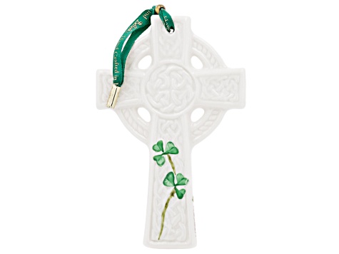 Belleek Hand Crafted Porcelain St. Kieran's Celtic Cross Ornament
