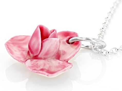 Belleek Hand Crafted Porcelain Peony Necklace