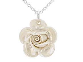 Belleek Hand Crafted Porcelain Rose Necklace